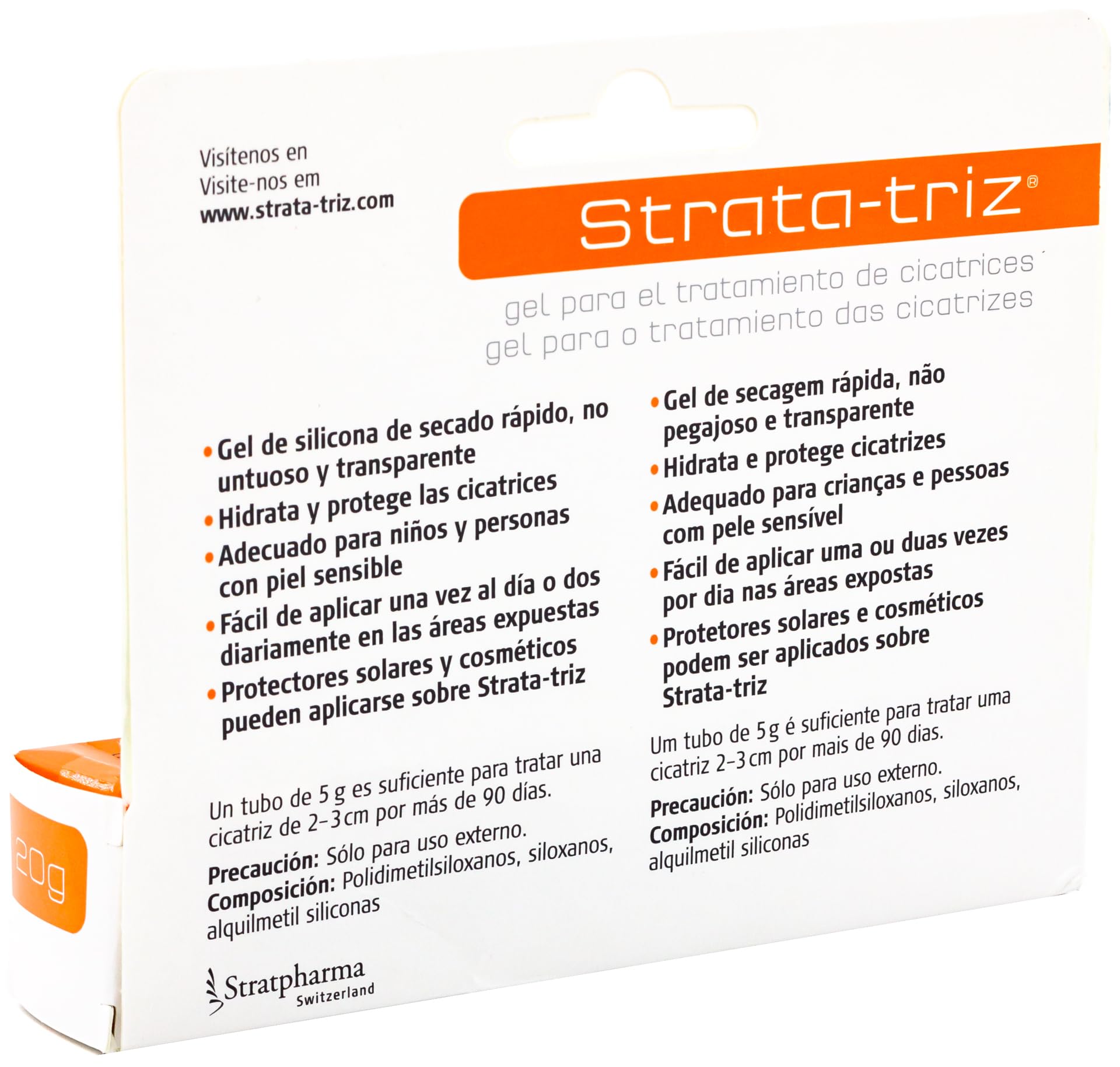 Gel de secado rápido para tratamiento de cicatrices, 20g