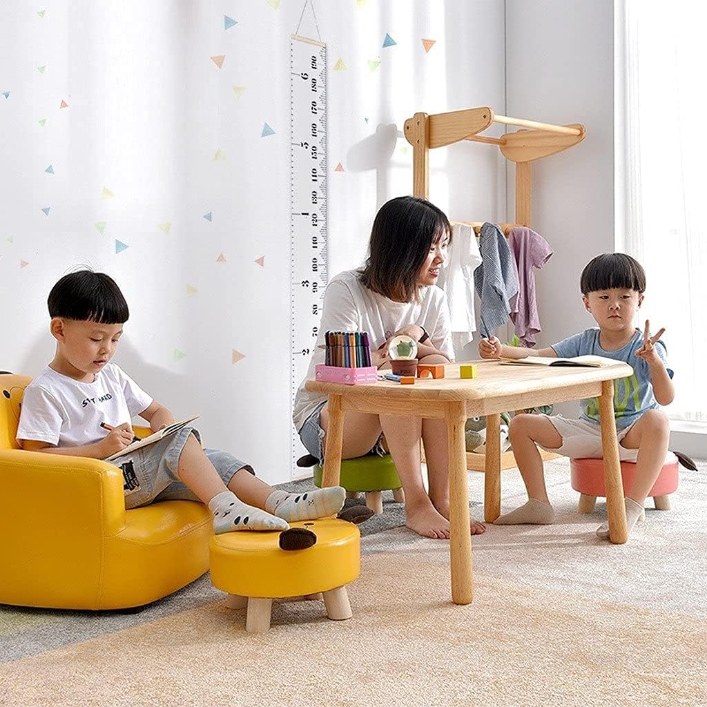 Minimalist Fashion Creative Children's Stool Pu Leather Sofa Stool Low Stool Cute Animal Small Bench Children's Room Round Suitable for Home Boys Casual/Pink