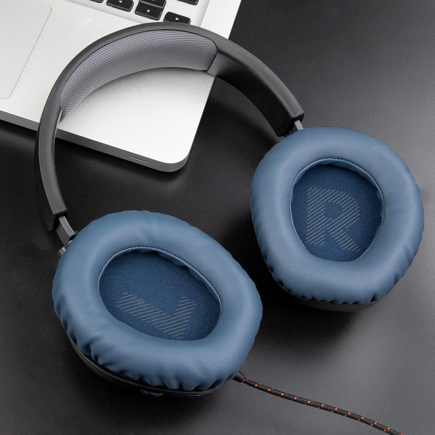 Coussinets De Rechange Pour JBL Quantum 400, Mousse à Mémoire + Cuir PU Noires 1 Paire