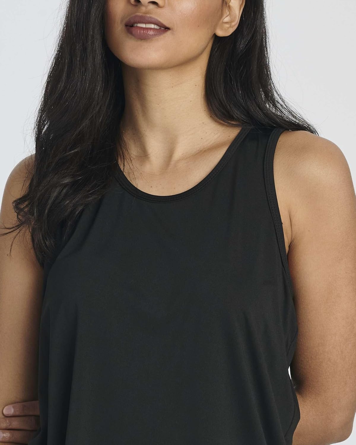 Real Essentials 5 Pack: Women's Racerback Athletic Tank Top Mesh Back Dry-Fit Sleeveless Shirt for Workout Running Gym (Plus) - Image 3