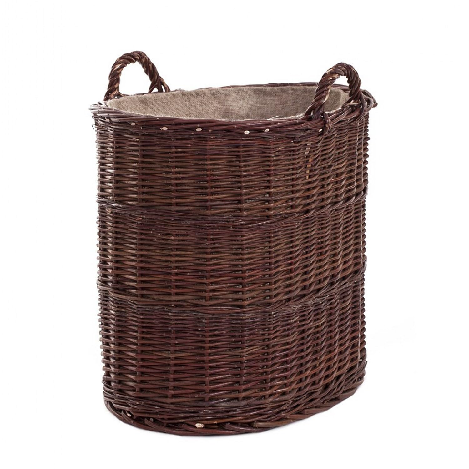 e-wicker24 Alles aus Weide Completa idener Chimenea – Cesta de mimbre, chimenea, wengegrauer Sauce Cesta para leña, Cesta para leña con asas, Juguete Buzón