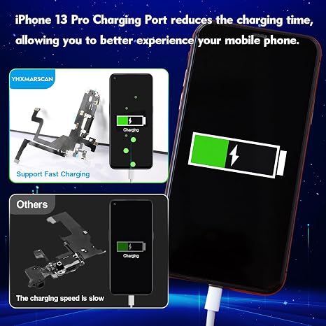 Dock Connector Replacement for iPhone 13 Pro USB Charging Port Flex Cable Microphone Replacement for iPhone 13 Pro with Tools