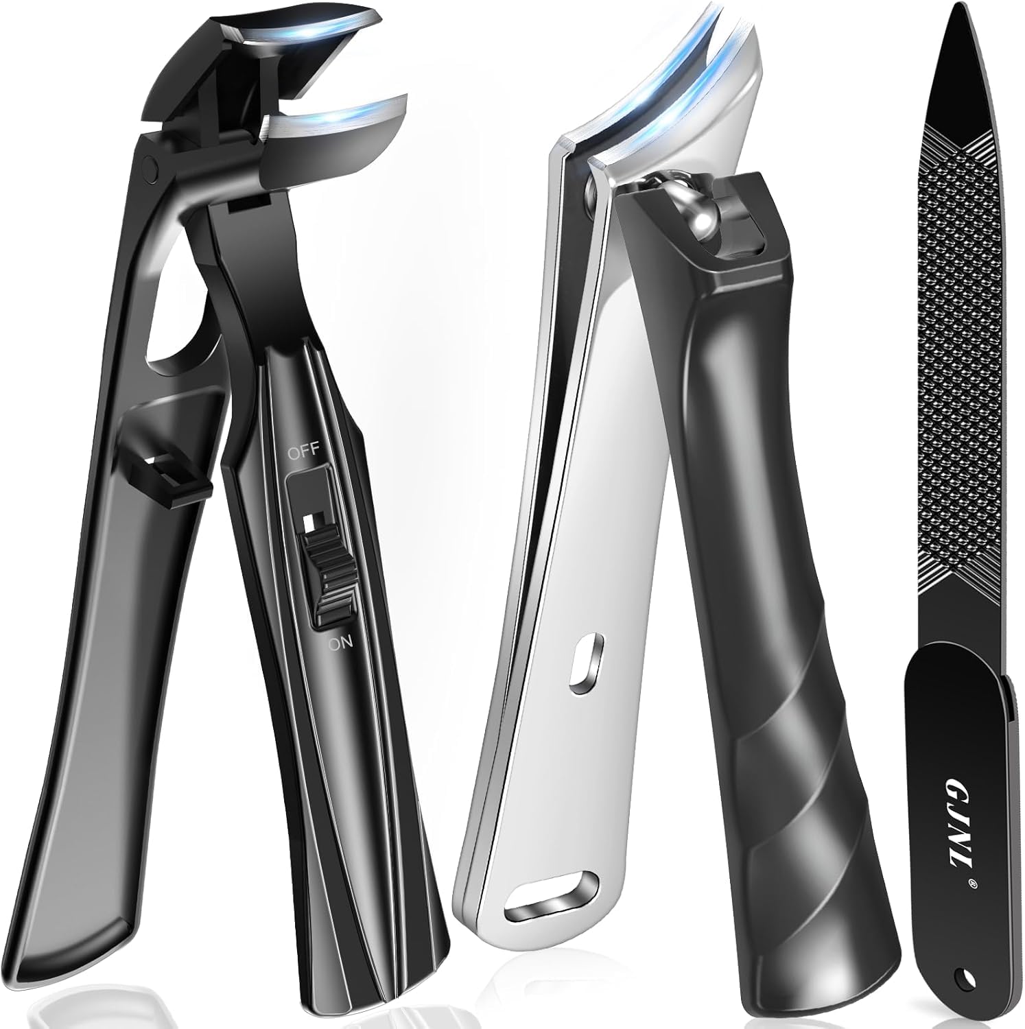 Zehennagelknipser für dicke Nägel für Senioren – abgewinkelter Kopf & schräge gebogene Klinge, Zehennagelknipser, scharfer, robuster Fingernagelknipser mit Fänger, langer Griff