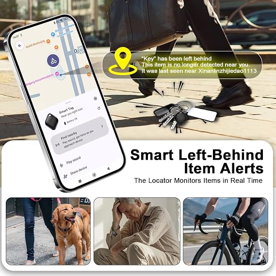 1 x Tracker Tag Smart Tag for Android Only Bluetooth Tracker SmartTag Key Finder Compatible with Google Find My Device App for Keys/Suitcases/Backpacks/Purses