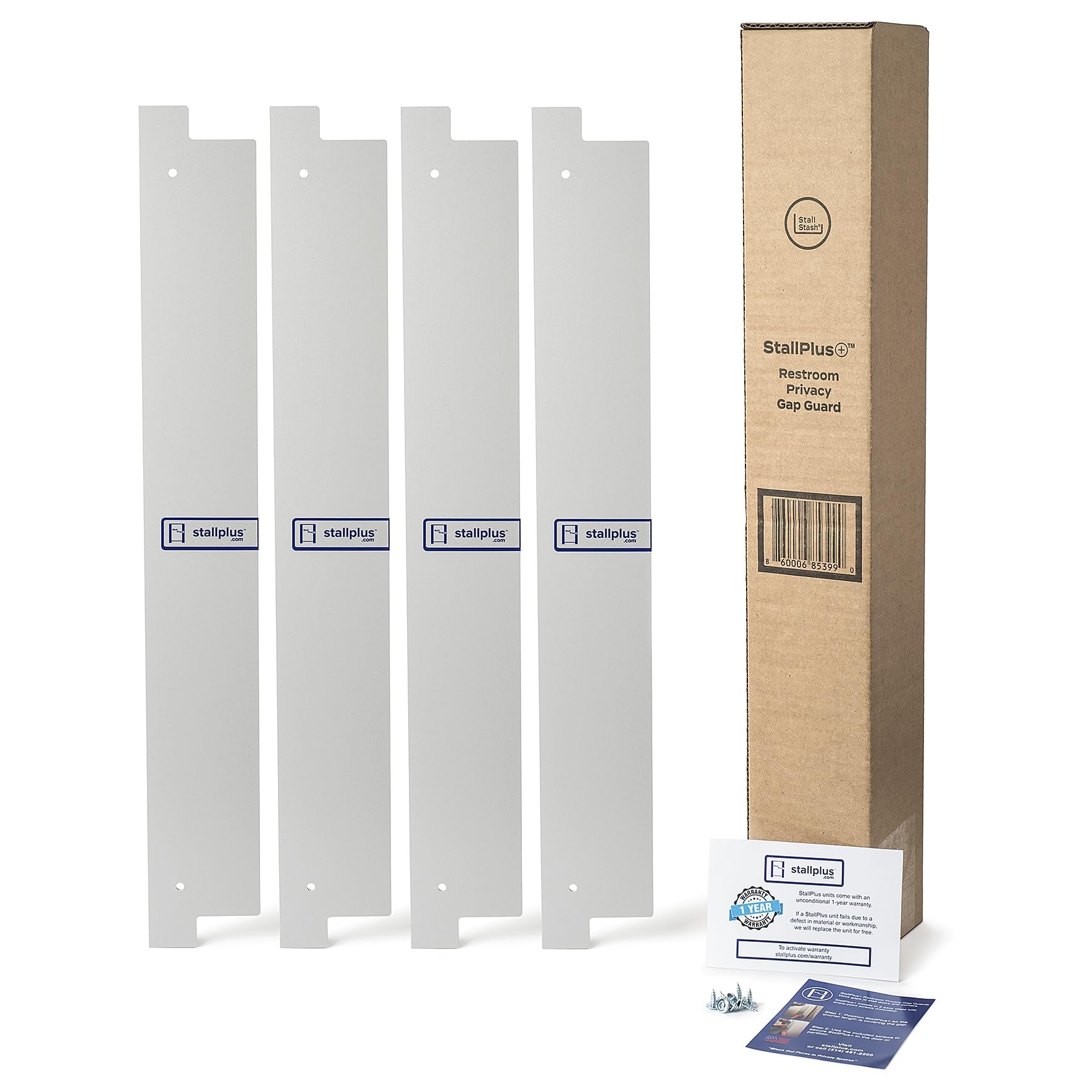 StallPlus Restroom Privacy Gap Guard | Improves Privacy in Restroom Stalls | Eliminates Gaps at Restroom Stall Doors & Corners | 4pack (Gray)