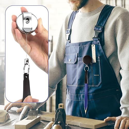 Miniatura 7 de WYOMER 30 lápices de carpintero azules con 2 sacapuntas de carpintero y 2 portalápices retráctiles, lápices octogonales de carpintero negro duro,