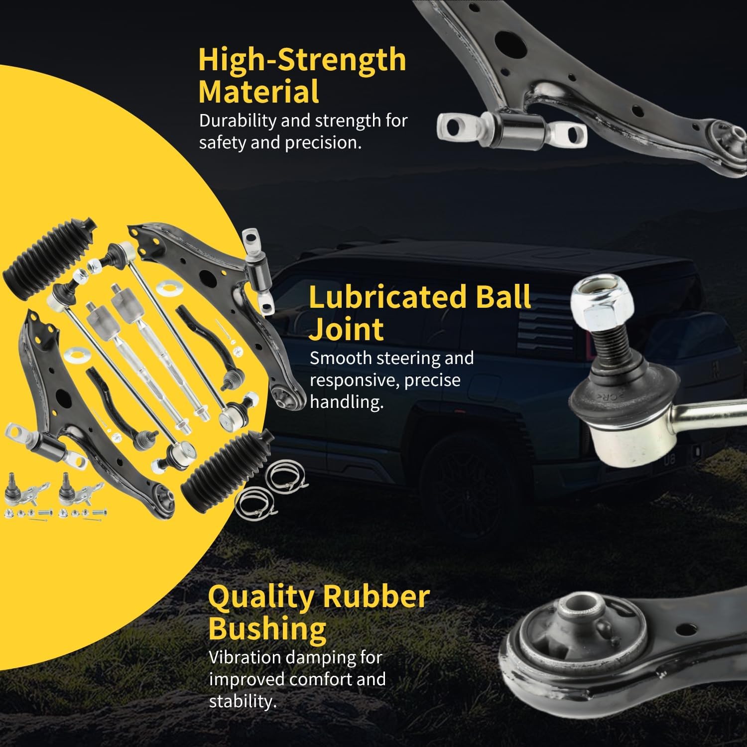 Front Lower Control Arm w/Ball Joint Fit for Lexus ES300, Toyota Camry 2002 2003-12 PCS Suspension Kit Stabilizer Bar End Link K620333 K620334 K90344 K90346 K90347 ES3600 ES3601 EV420