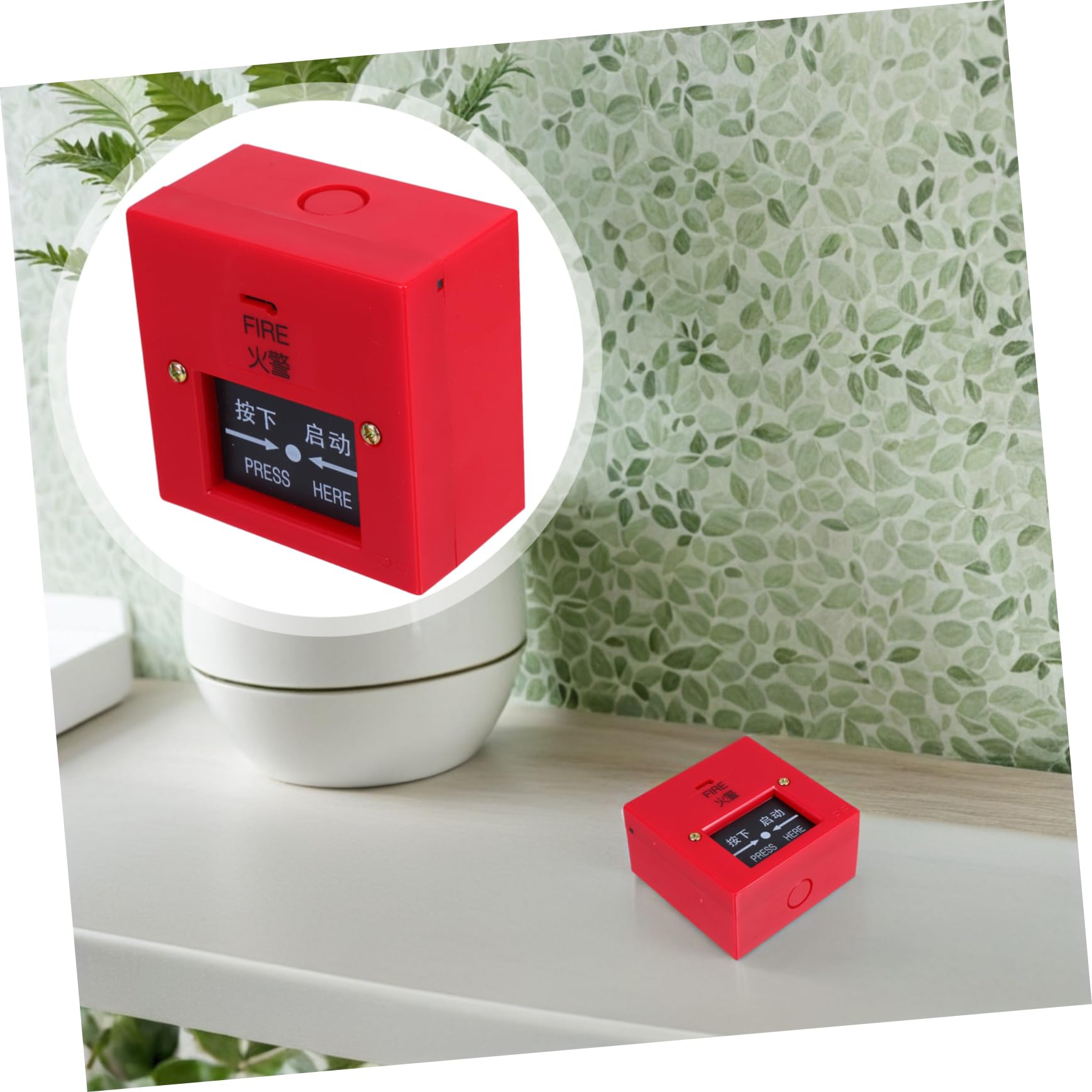 SHINEOFI Interruptor de Rociadores contra Incendios Rojo, Botón de Alarma Manual Reiniciable de Plástico para Sistema de Protección contra Incendios en Emergencias