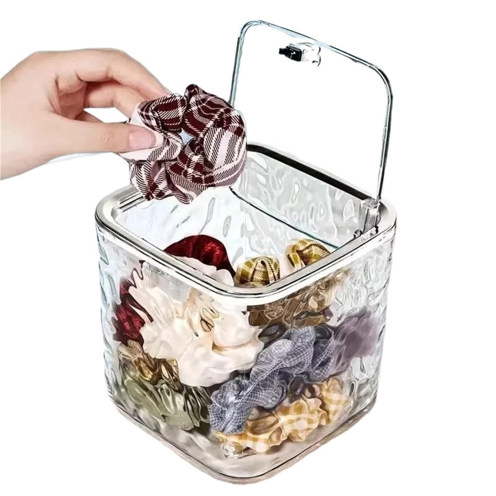 BAYNOPURIN Hair Tie Organizer Box Clear Acrylic Hair Accessories Storage Box Desktop Organizer For Headbands And Daily Sundries