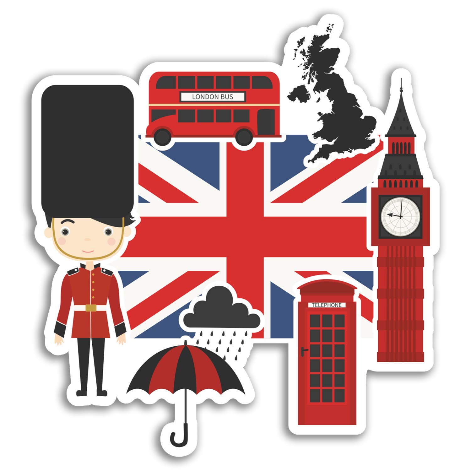 Destinationvinyl Multi 2 X 10Cm London Uk England Flag Vinyl Stickers - Sticker Luggage Travel #19260 (10Cm Wide)