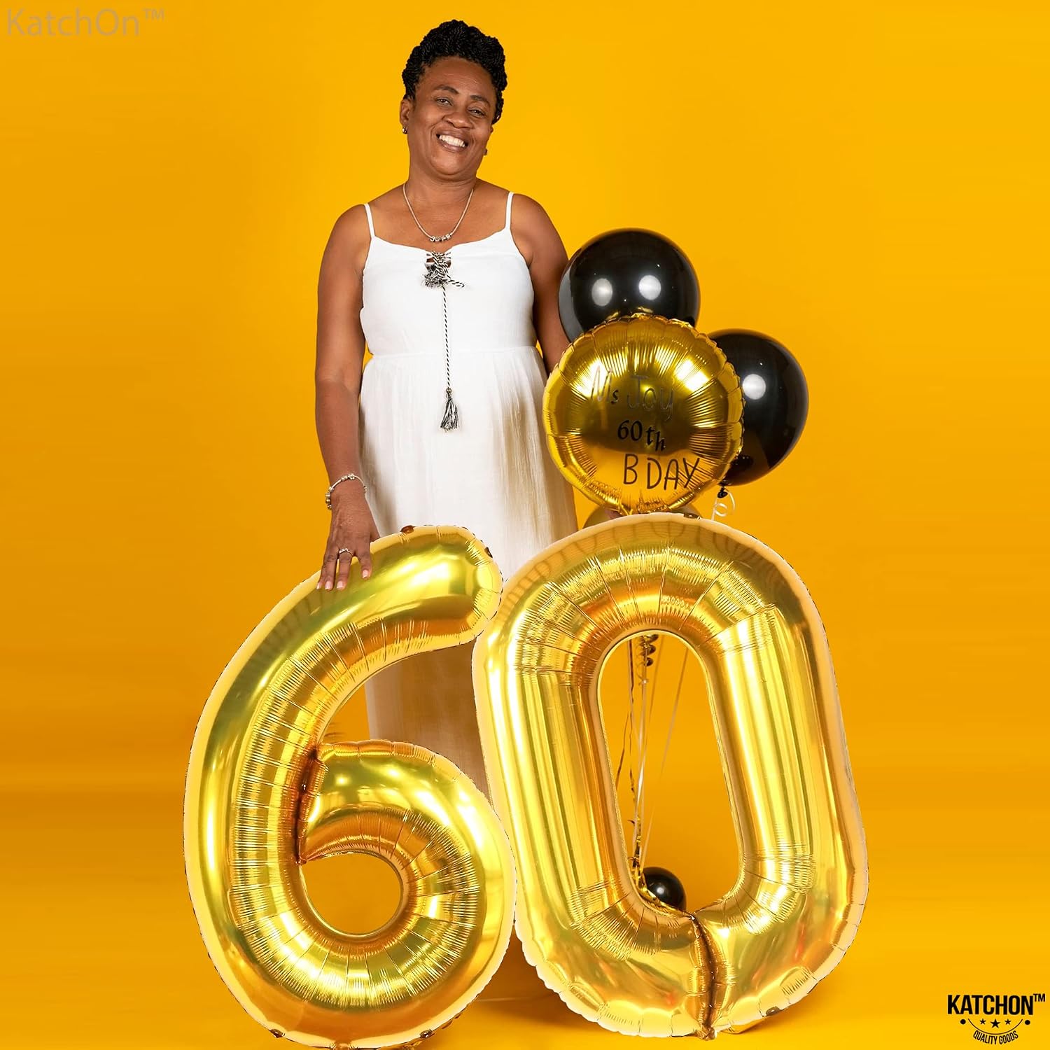 KatchOn, Big Gold 60 Balloon Numbers - 40 Inch | 60 Birthday Balloons, Gold 60th Birthday Decorations | 60th number balloons | 60 Anniversary Event Decorations