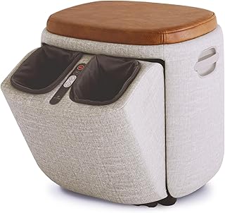 【膝下からトータルケア】ドクターエア 3D フットマッサージャー スツール ふくらはぎ 足首 足の甲 足裏全体 3つの自動モード 指圧 もみ玉 マッサージ エアバッグ ストーングレー MF-05 BR