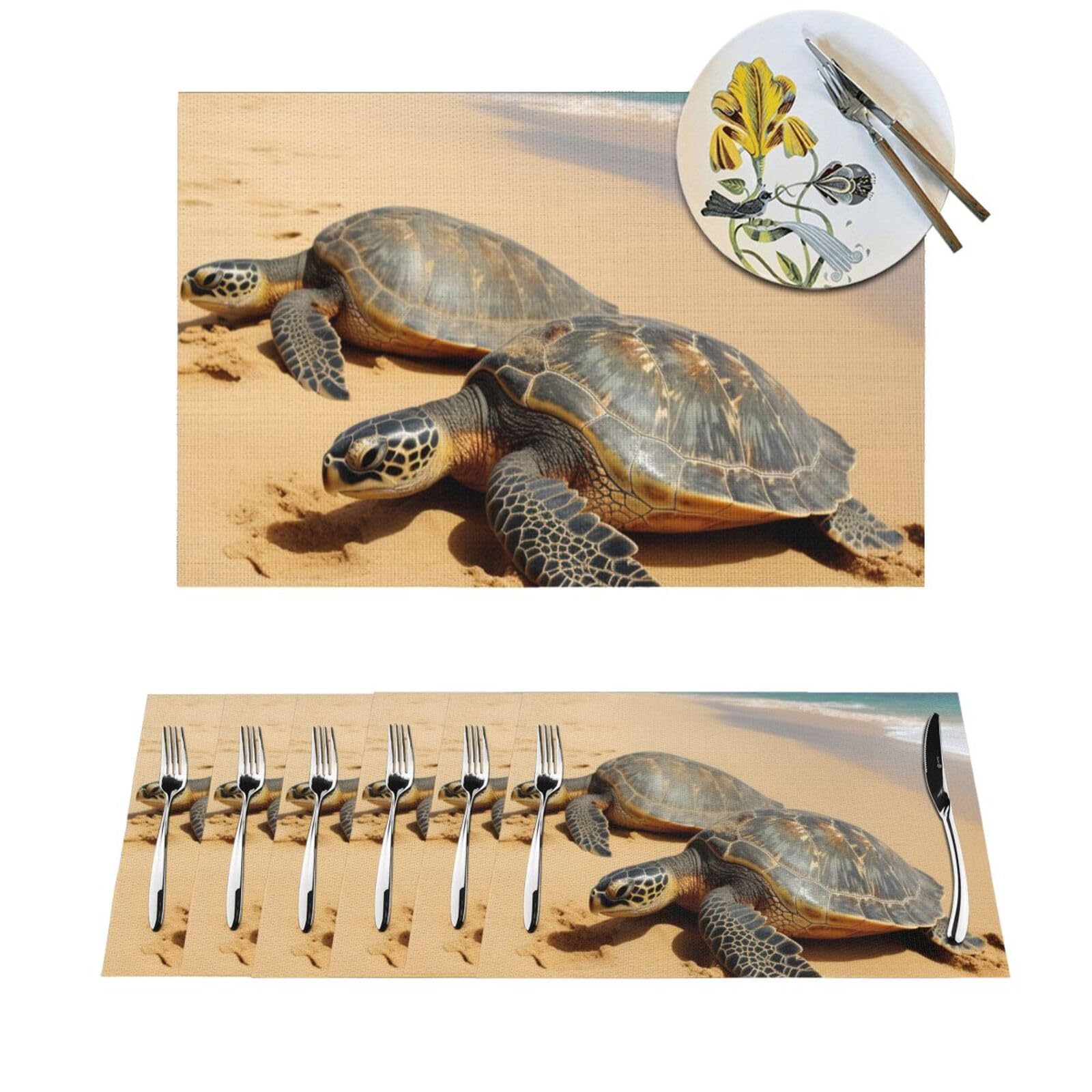 Set de table tissé PVC antidérapant et résistant à la chaleur lot de 6 lavable