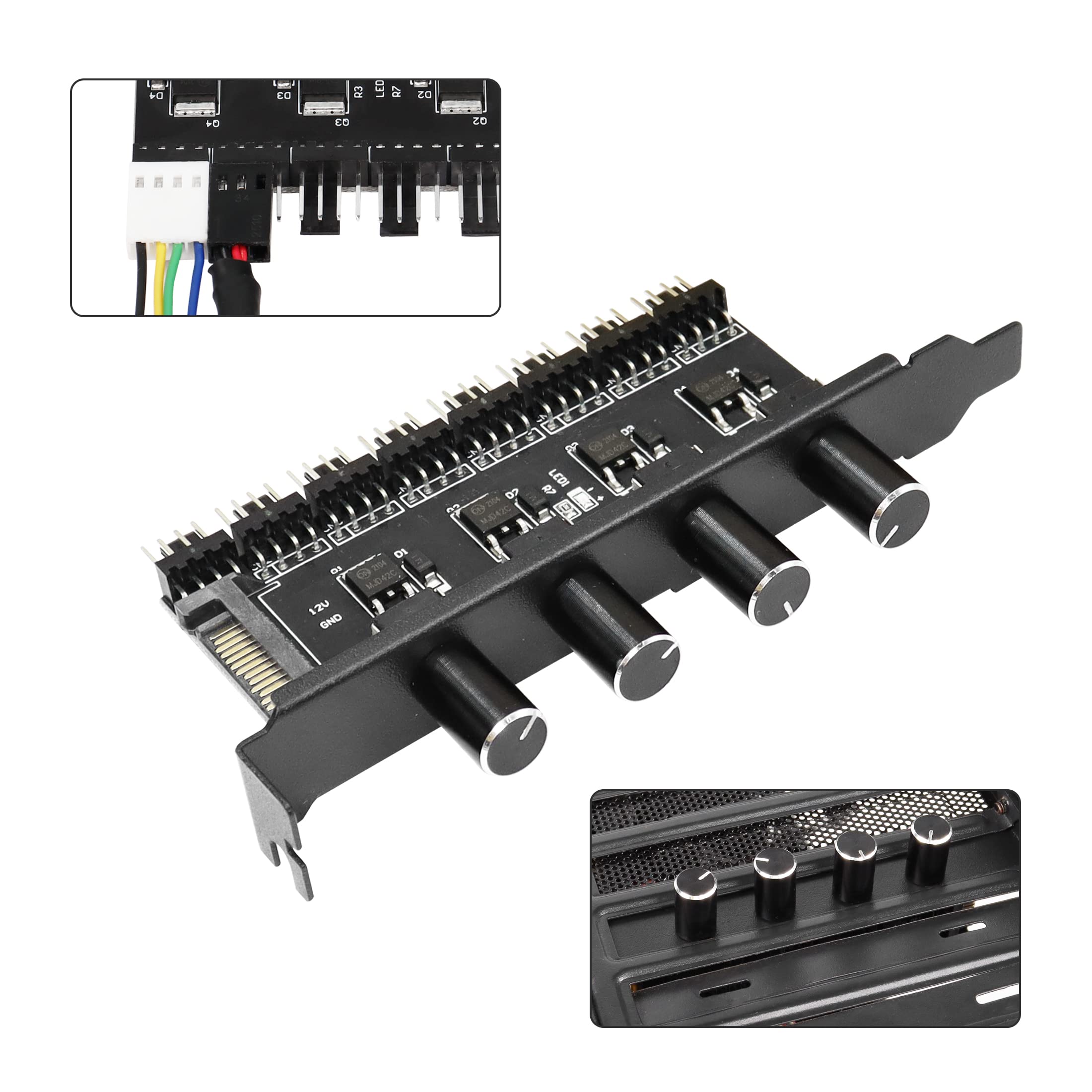 YACSEJAO Ventola di raffreddamento Hub, 12 V, 4 pin, RGB