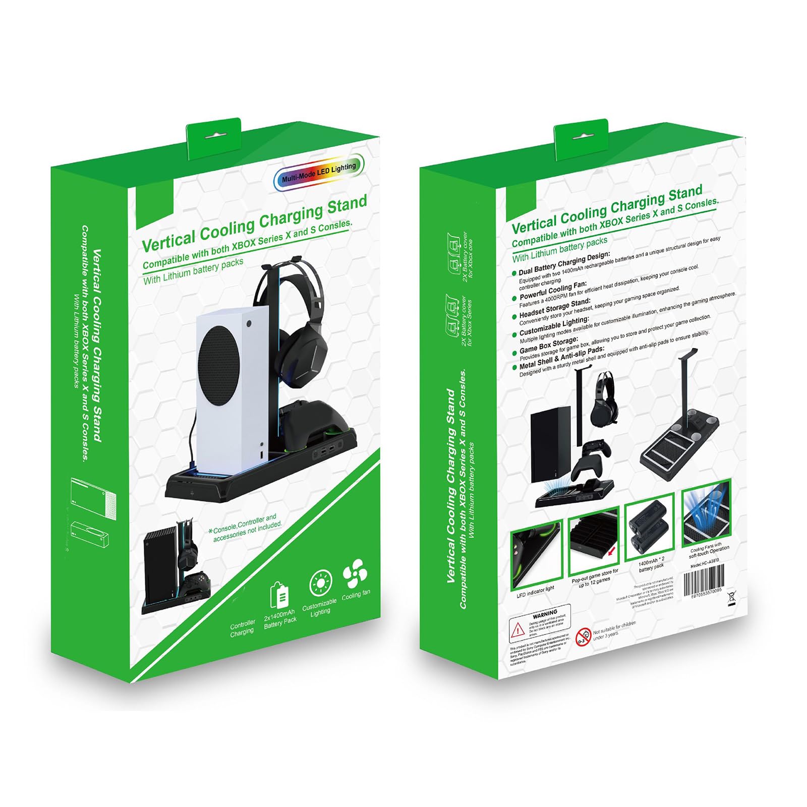 Soporte de refrigeración para máquina de juegos con ventilador de refrigeración, doble controlador de carga con indicadores LED, soporte de disipación de calor