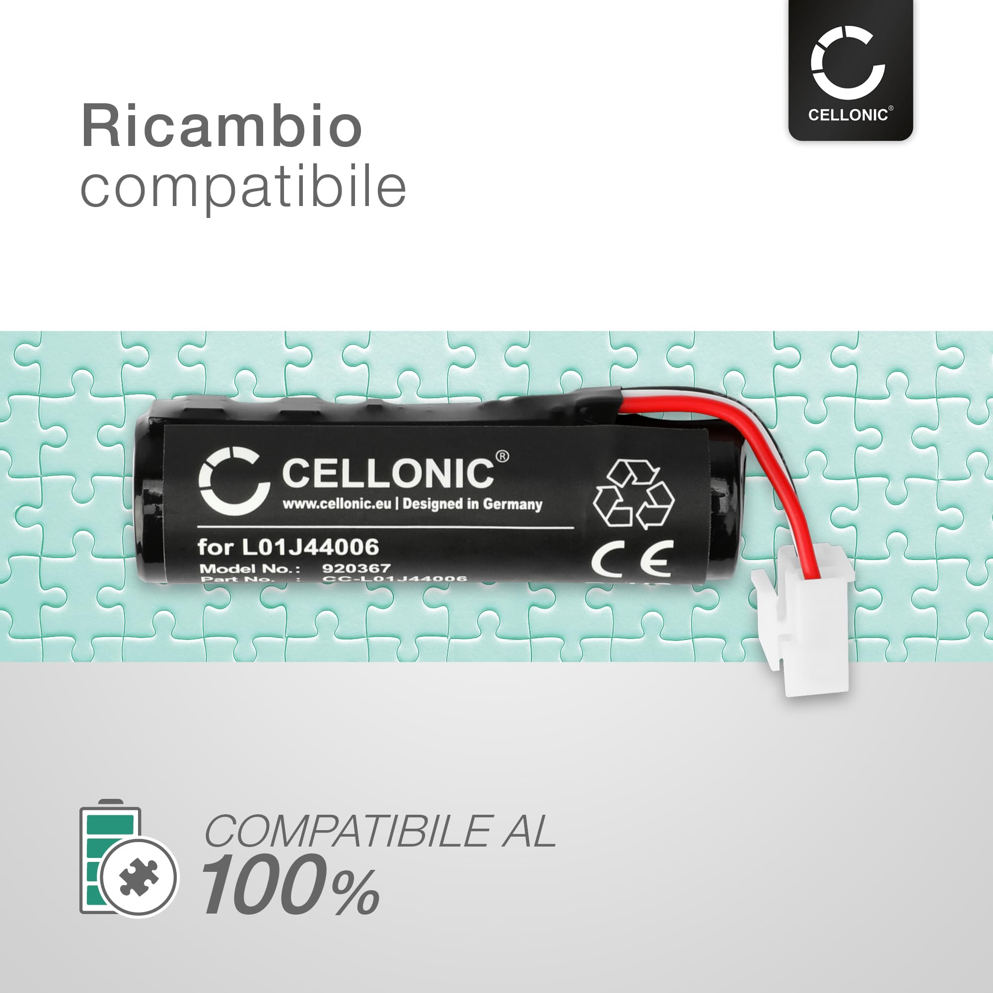 CELLONIC 2x Batteria compatibile con Ingenico Move 3500, 2500 | 2x, (3400mAh-3.7V-Ioni di Litio), Terminale di pagamento / POS Batteria per Ingenico Move 3500, 2500, 295006044, IWL251 NFC
