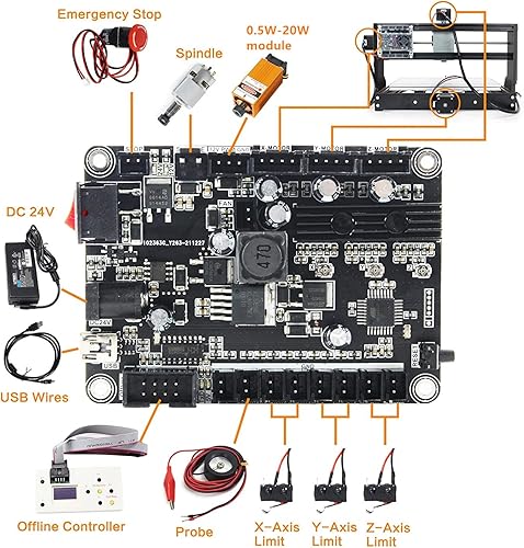 Vista 6 de CNCTOPBAOS CNC 3018-PRO Kit de enrutador de madera 3 ejes USB DIY mini grabador fresado máquina de grabado cortador plástico acrílico PCB PVC