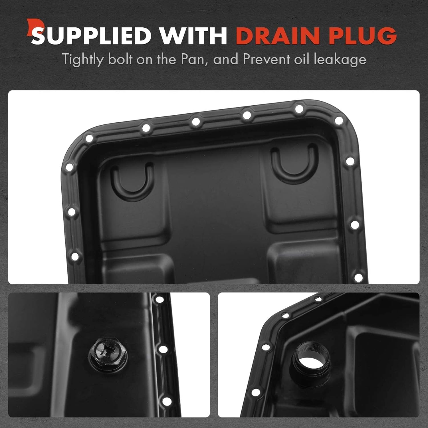 A-Premium Transmission Oil Pan with Drain Plug & Gasket Compatible with Audi A4 1996-2005, A4 Quattro 1996-2006, A6 1998-2001, A6 Quattro 1998-2004, with 5-Speed Automatic Trans