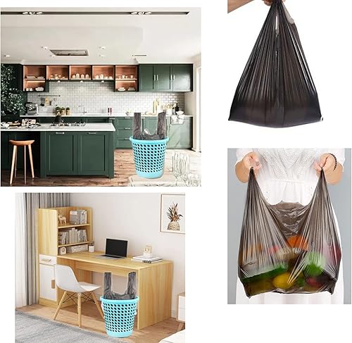 Miniatura 3 de Bolsas de basura de baño de 4 galones, 5 rollos100 unidades, asas pequeñas, bolsas de basura para oficina, papelera de baño, bolsas de basura