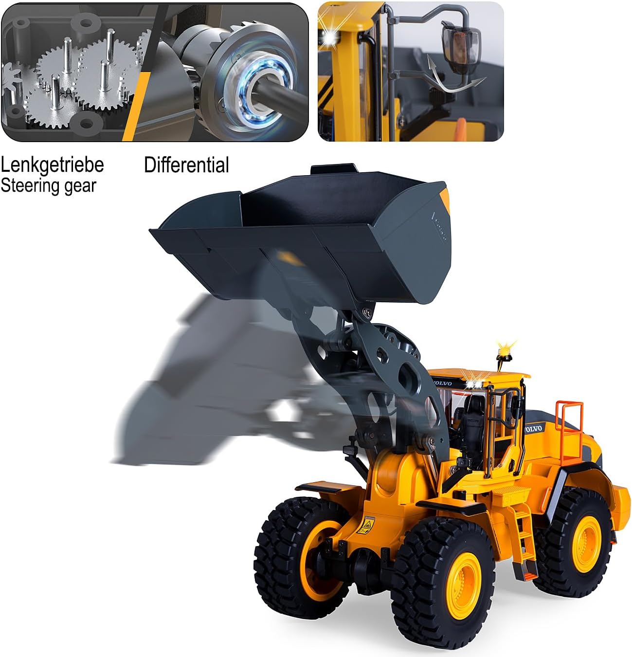 Internal mechanisms of the Volvo L260H, steering gear and differential