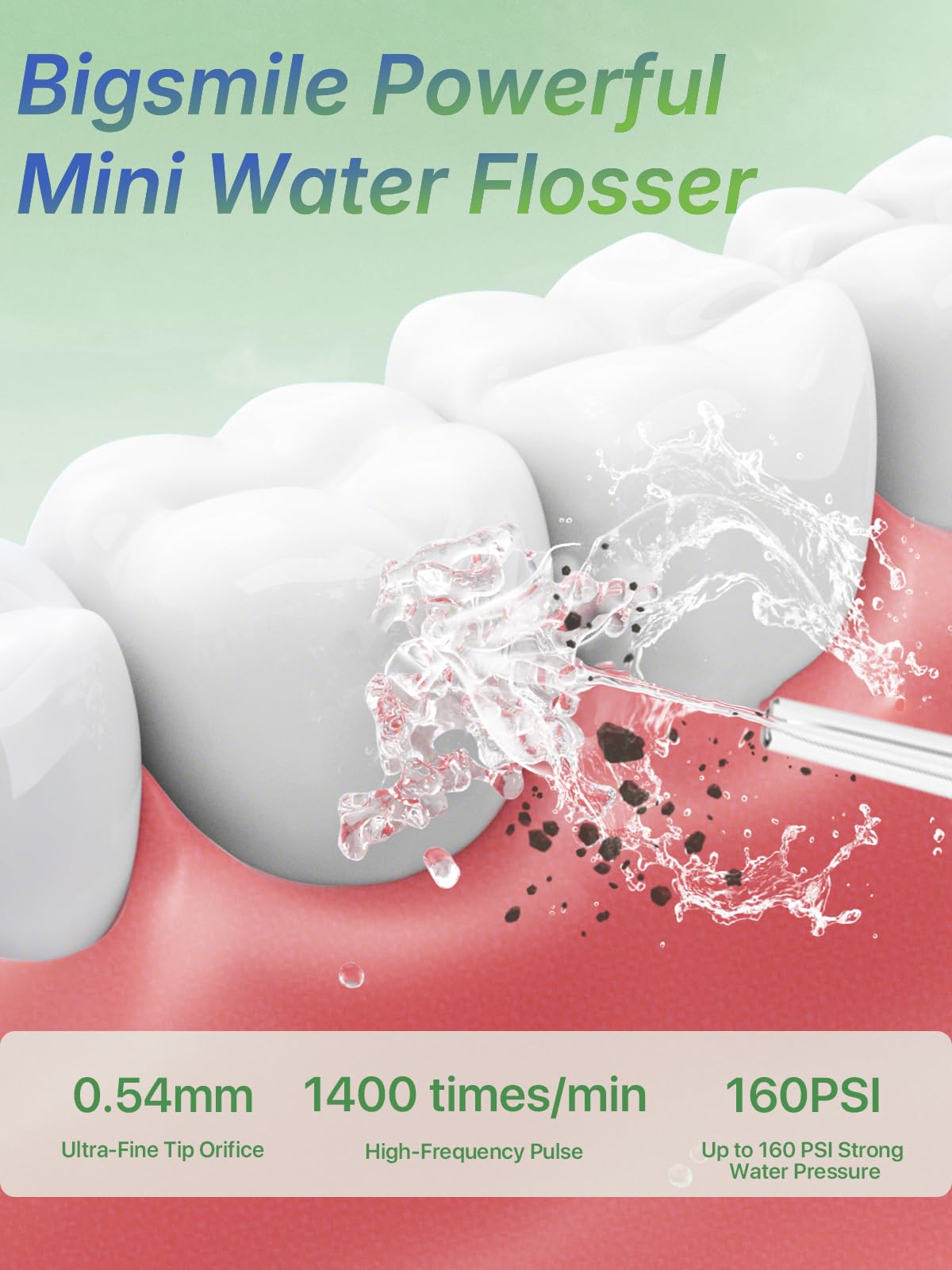 Mini-Compact Water Flosser Portable Wireless Dental Pick Tanque plegable