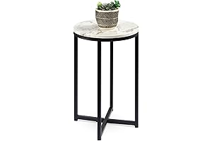 Best Choice Products White/Matte Black End Table