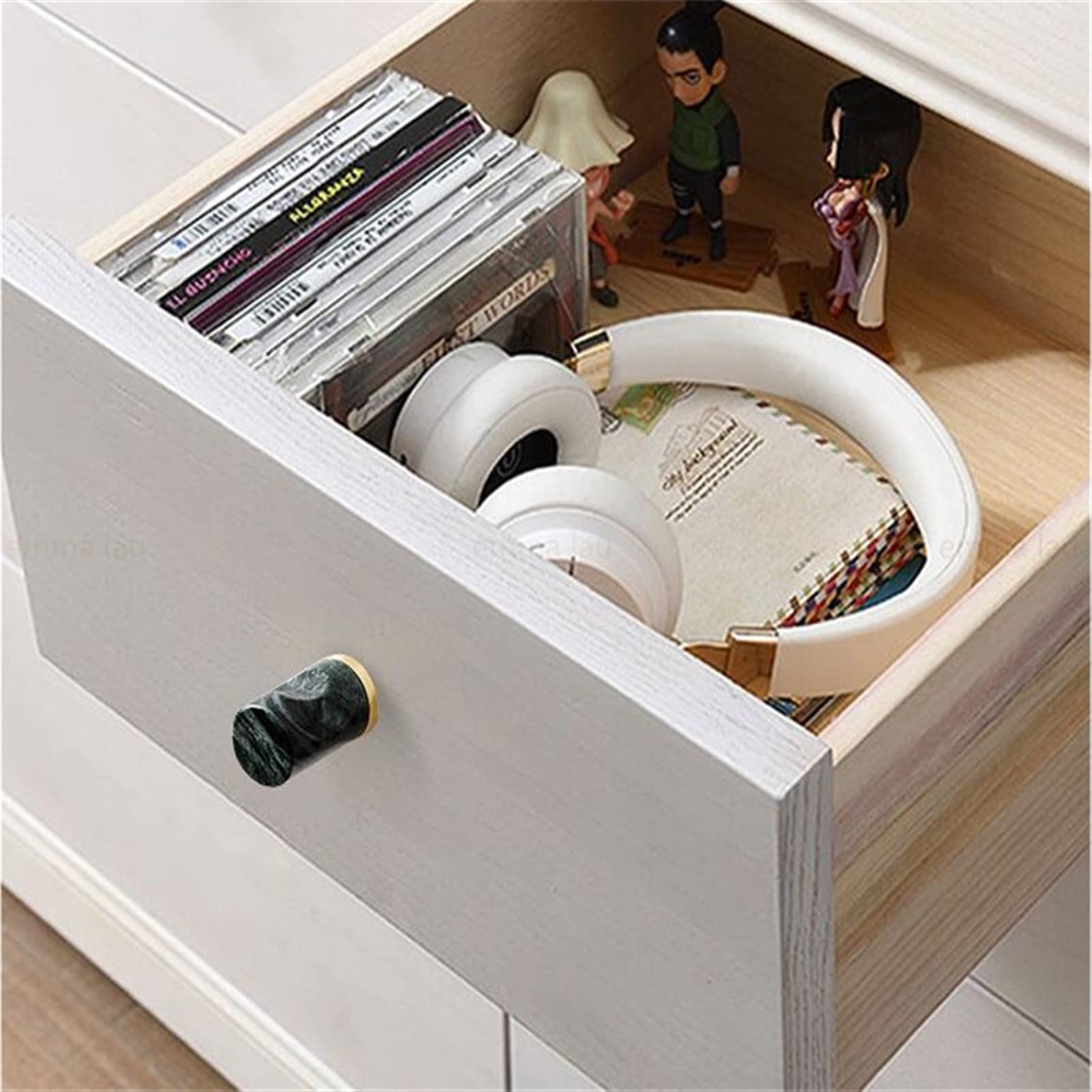 Amazon | 真鍮大理石の家具ハンドルドアノブ高級スクエアラウンド