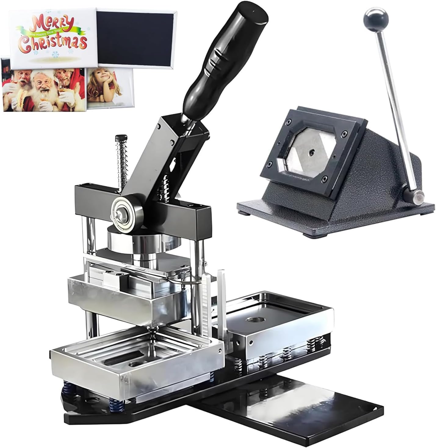 Magnet Maker Machine Kit, 80 X 53mm Diy Fridge Making Machine Kit, with 1 Press Machine +1 Paper Cutter +150 Sets Consumables, Photo Refrigerator Sticker Magnet Press Machine
