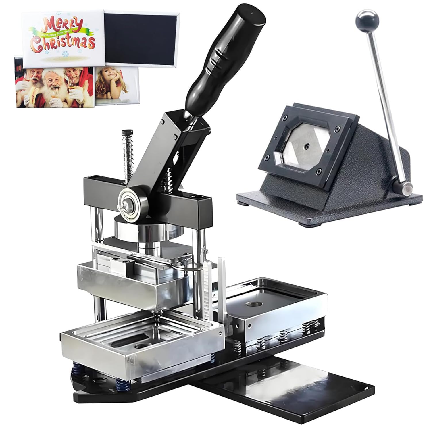 JYBNBBE Badge Maker Machine, Magnet Maker Machine Kit, 80 X 53mm Diy Fridge Making Machine Kit, with 1 Press Machine +1 Paper Cutter +150 Sets Consumables, Photo Refrigerator Sticker Magnet Press Ma