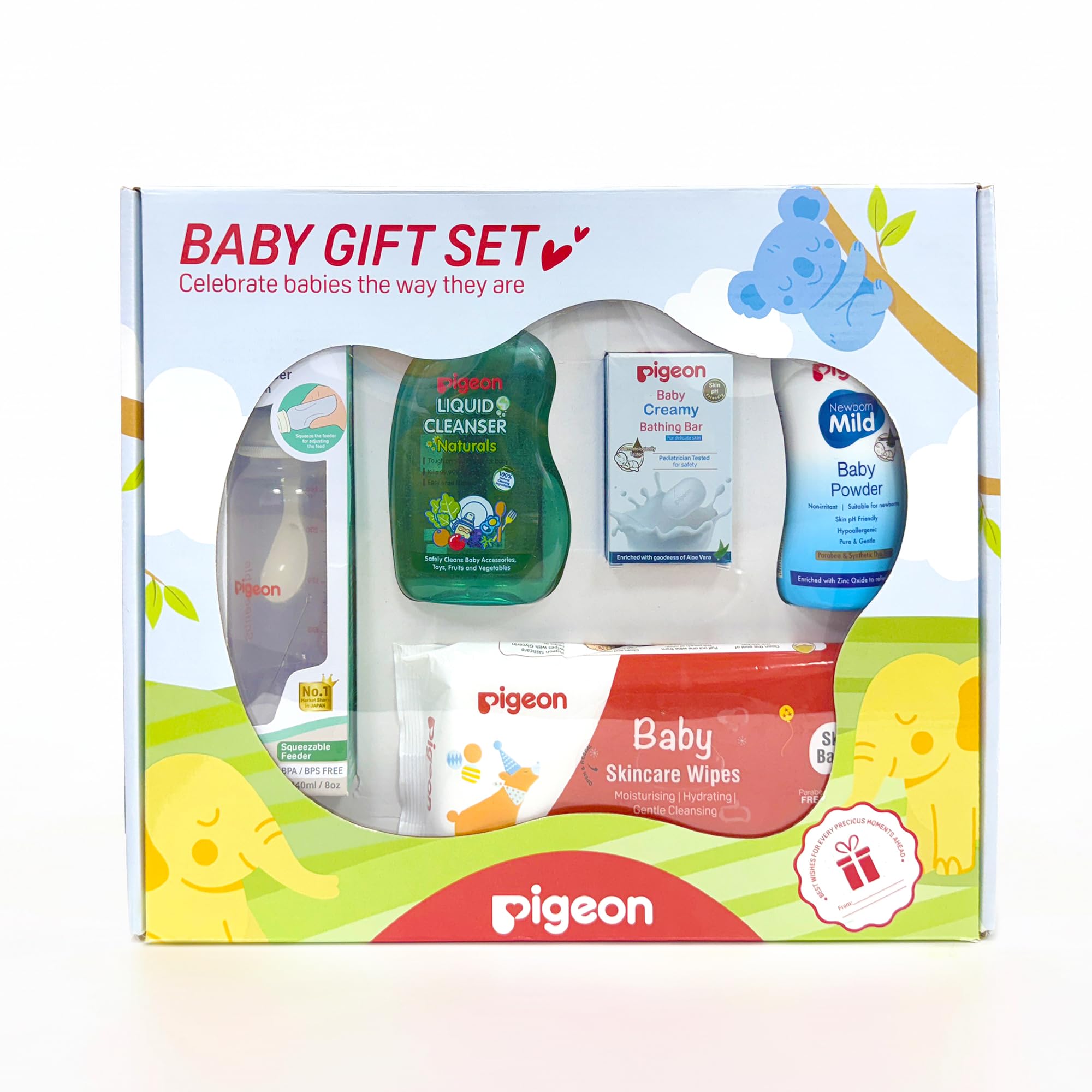 Pigeon Baby Gift Pack | No.1 Japanese Brand | Baby Care Essentials Kit for Newborn | Baby Skin Care Combo Pack | Newborn Baby Gift Set | Festival & First Birthday Gift Hamper-picture-27
