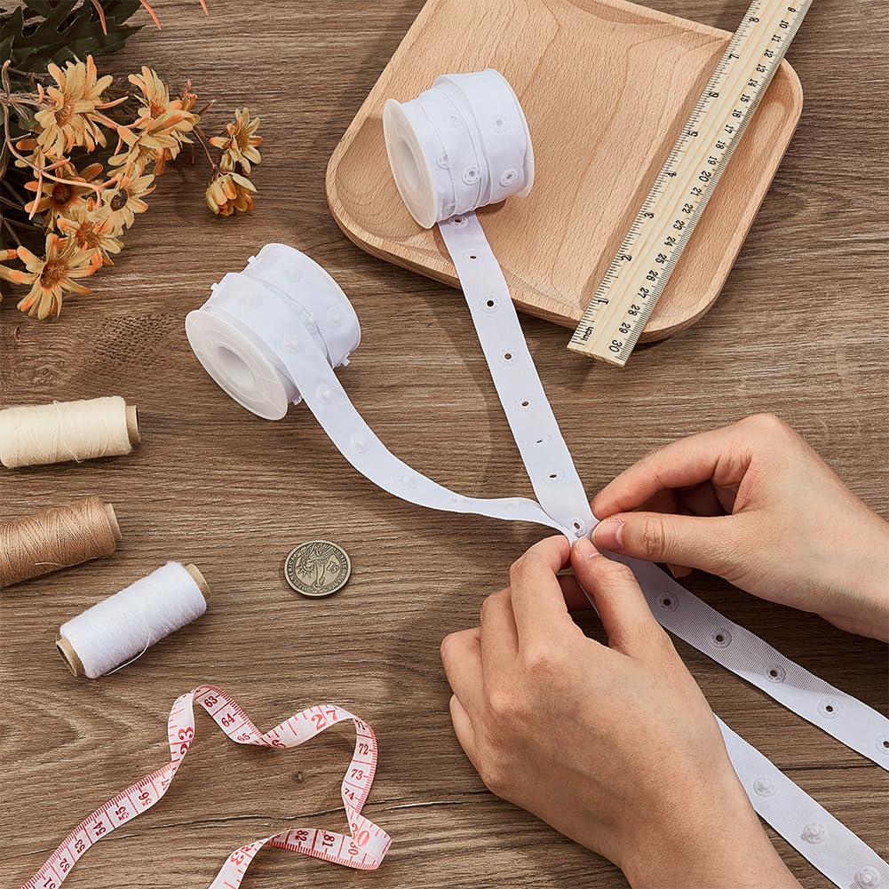 Nastro Con Automatici (Druckknöpfe) Per Cucito E Fai-da-te - Bobina Da 50 Metri, Larghezza 18 Mm - Ideale Per Abbigliamento, Tende, Borse, Cuscini, Artigianato - 4