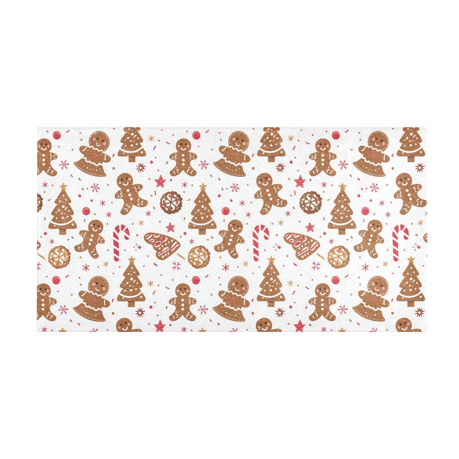 Tapis de bain bonhomme en pain d'épices orange 99x50 cm antidérapant pour douche