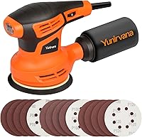 Vista 1 de Orbital Sander,2.4Amp 13000 OPM Random-Orbit Sanders 6 Variable Speeds with 15Pcs Sanding Discs 125mm, Electric Sander with Dust Collector for