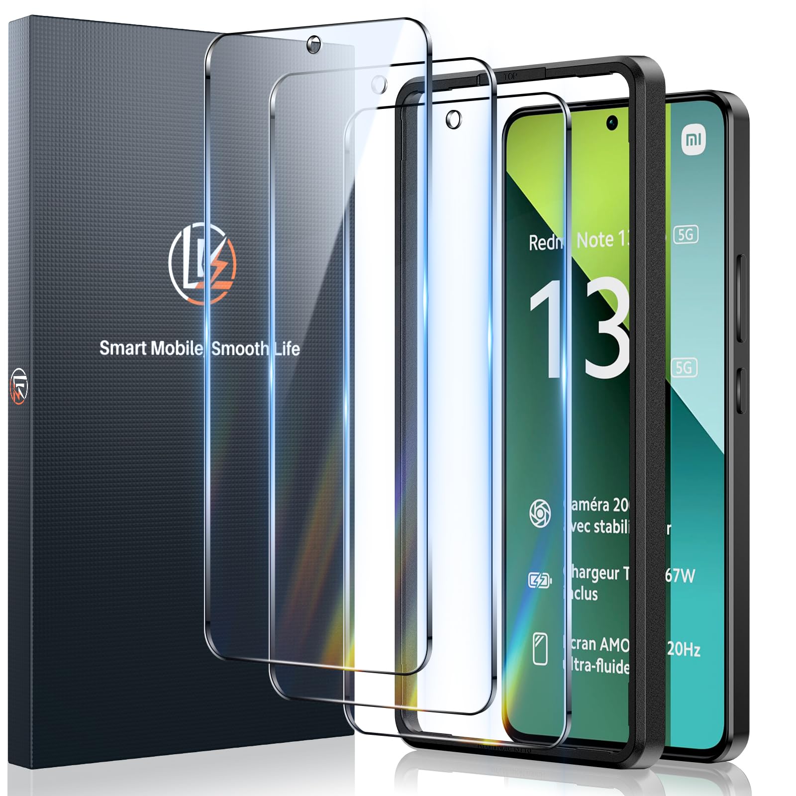 RKINC 3x Panzerglas Für Xiaomi Redmi Note 13 Pro 4G – Sichtschutz & Kratzfester Displayschutz