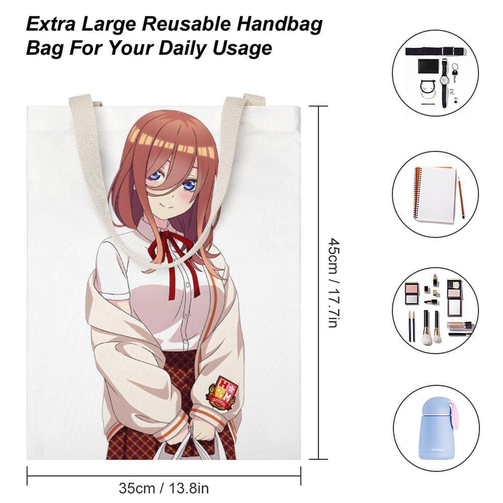 Amazon.co.jp: 五等分の花嫁 中野三玖 トートバッグ キャンバス 大容量