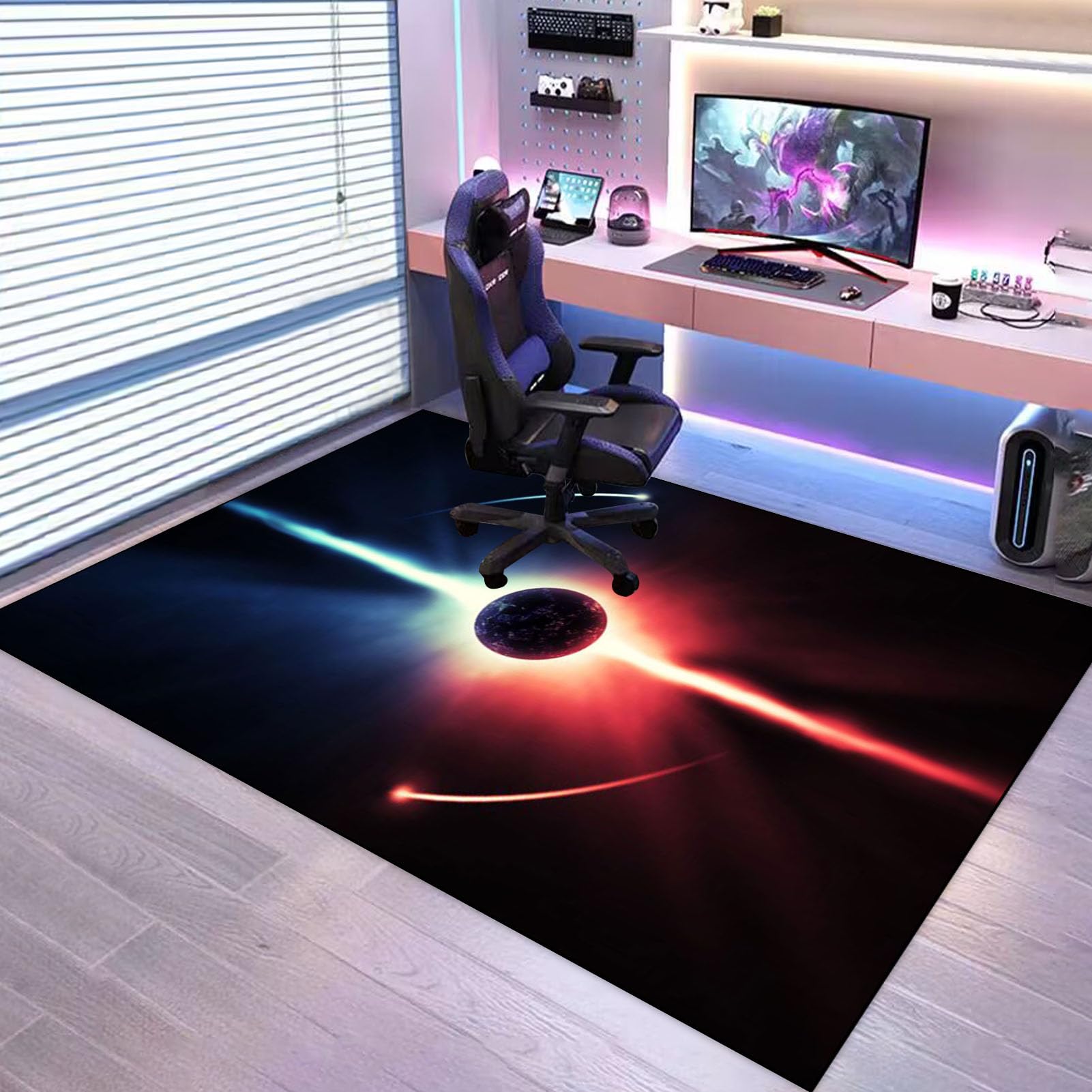 Bürostuhl Unterlage Gaming Bodenschutzmatte für Hartböden Computer Gamer Teppiche Schutzmatte für Teppichböden rutschfest Kratzfest Schreibtischstuhl Unterlage für Laminat und Parkett 100 x 120 cm