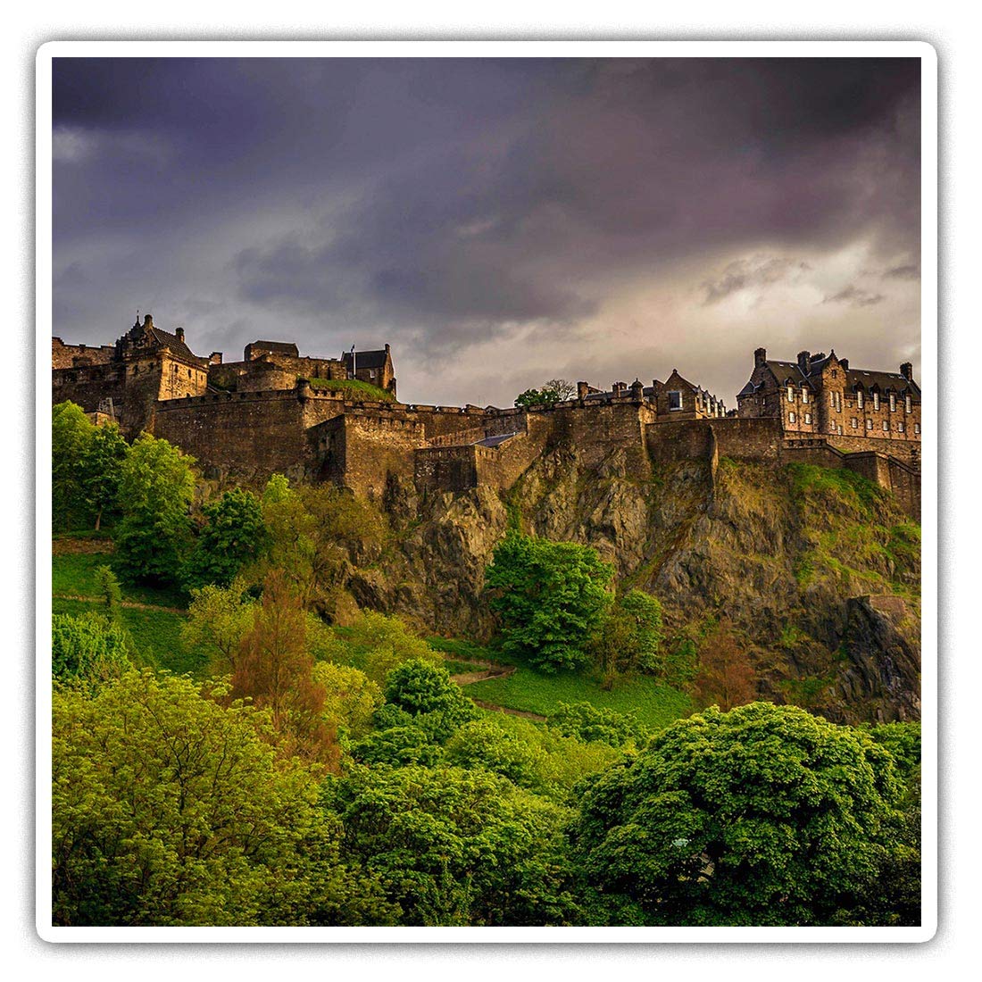 Destination Vinyl Ltd Multi Square Stickers (Set Of 2) 10Cm - Edinburgh Castle Scotland Scottish Fun Decals For Laptops,Tablets,Luggage,Scrap Booking,Fridges, #8906