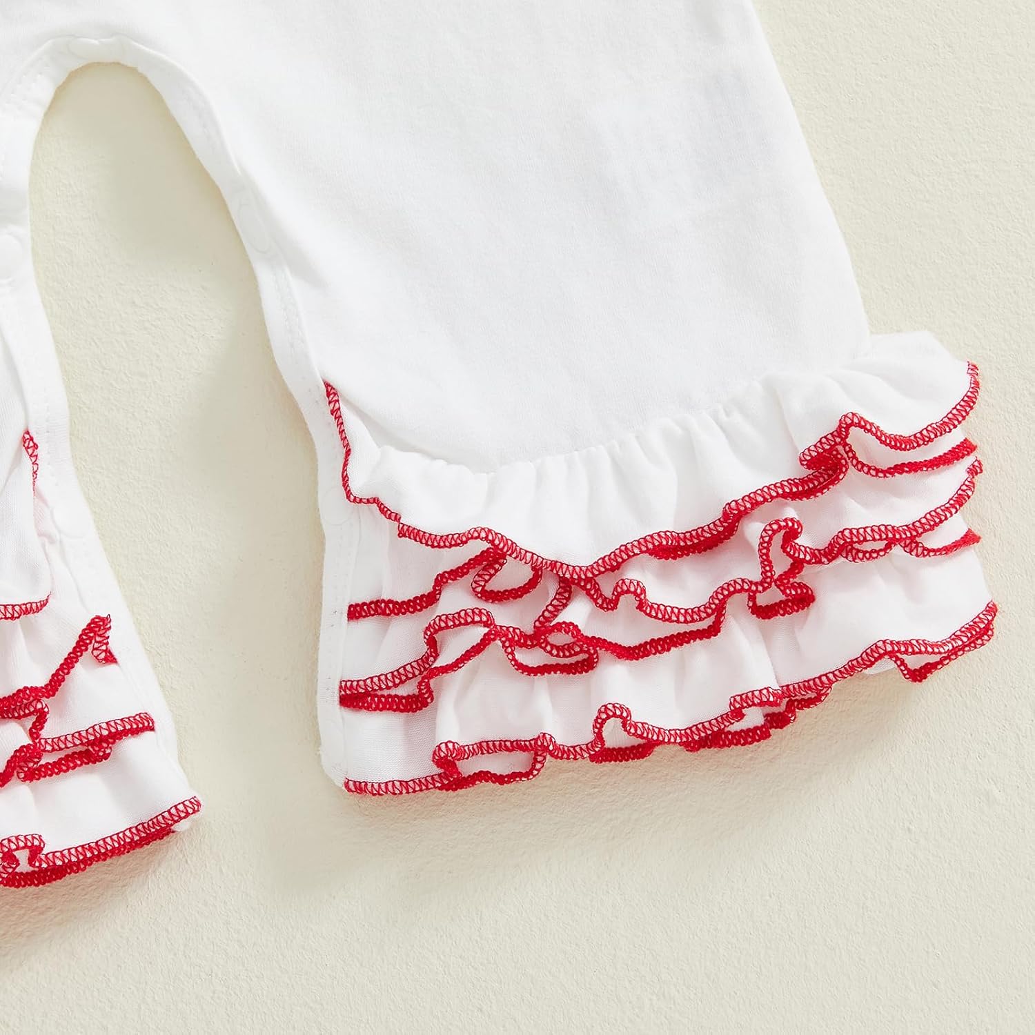 First Christmas Baby Girl Outfit Newborn Infant Long Sleeve Ruffle Romper + Headband 2Pcs Winter Clothes - Image 7