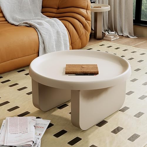 Miniatura 7 de Mesa de centro redonda blanca, mesas de centro modernas,Mesa central redonda de metal,Mesa de centro circular única para sala de estar