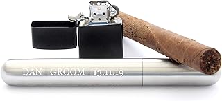 Personalised Engraved Cigar Case Holder, Best Man, Groomsman, Gift, Father of Bride, Wedding Gift, Father's Day, Usher, Groom Box Lighter