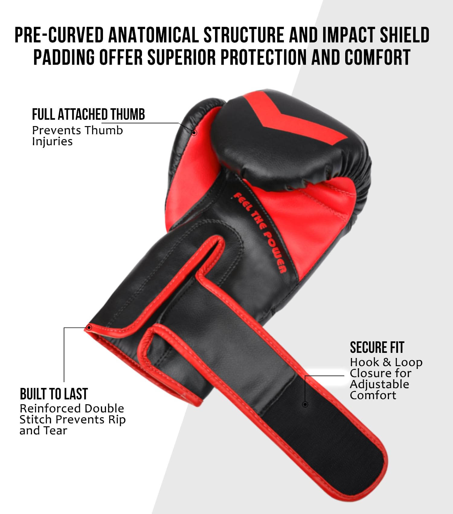 Exxact Sports Knockout Boxhandschuhe für Kinder (3–15 Jahre) mit gepolstertem Schutz und Handgelenkstütze, strapazierfähiges Kunstleder, Kinder-Boxhandschuhe für Sparring, Muay Thai und Boxen