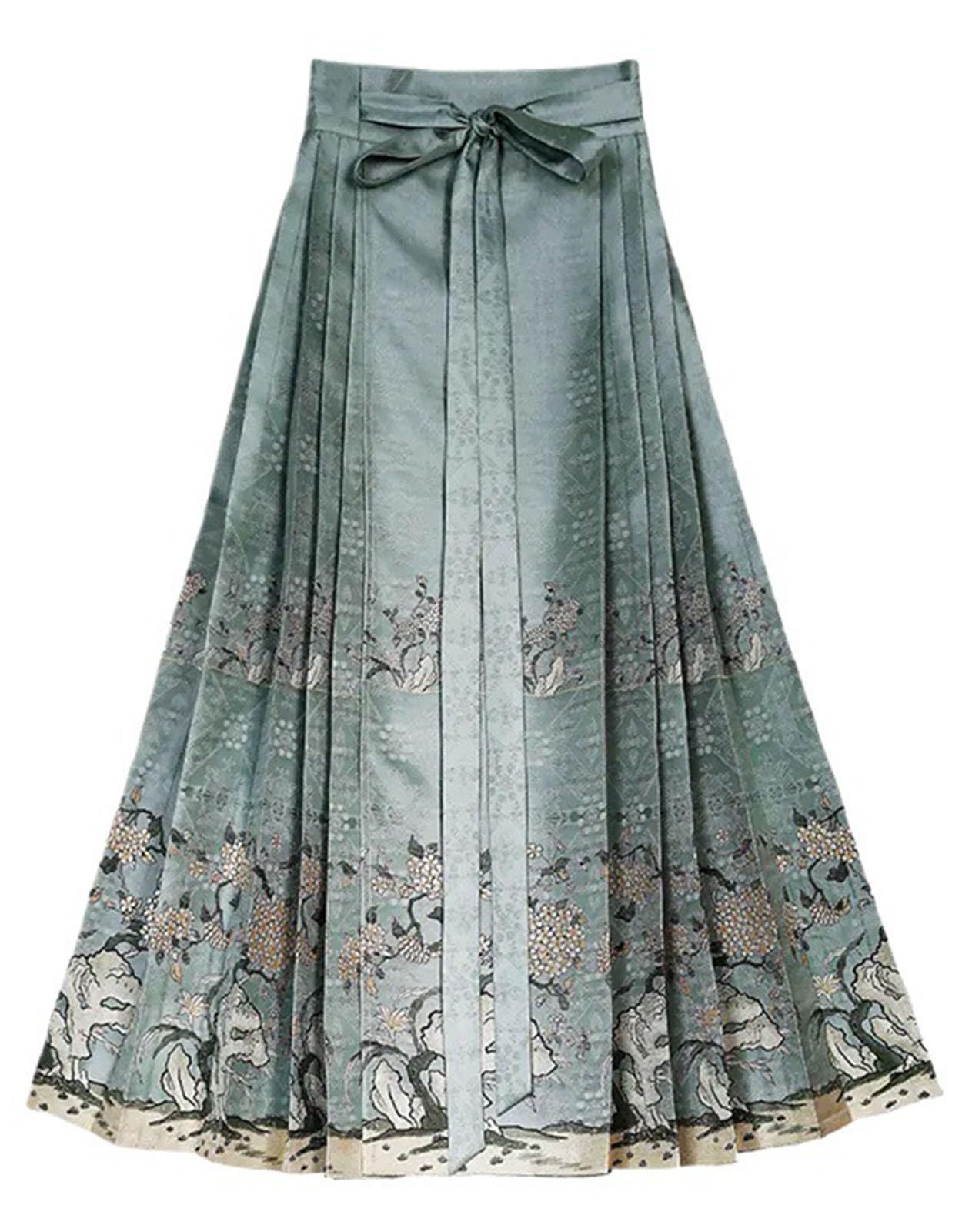 Gonna da Donna con Motivo a Cavallo Gonna retrò a Vita Alta Stile Hanfu Abito Tradizionale Cinese Stampato