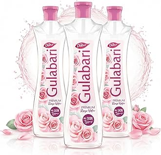 Dabur Gulabari Premium Rose Water/Face Toner - 250ml (Pack of 3)| No Paraben | Alcohol Free | Cleanses, Hydrates & Moisturises Skin | Balances & Restores Skin's pH Levels | For All Skin Types