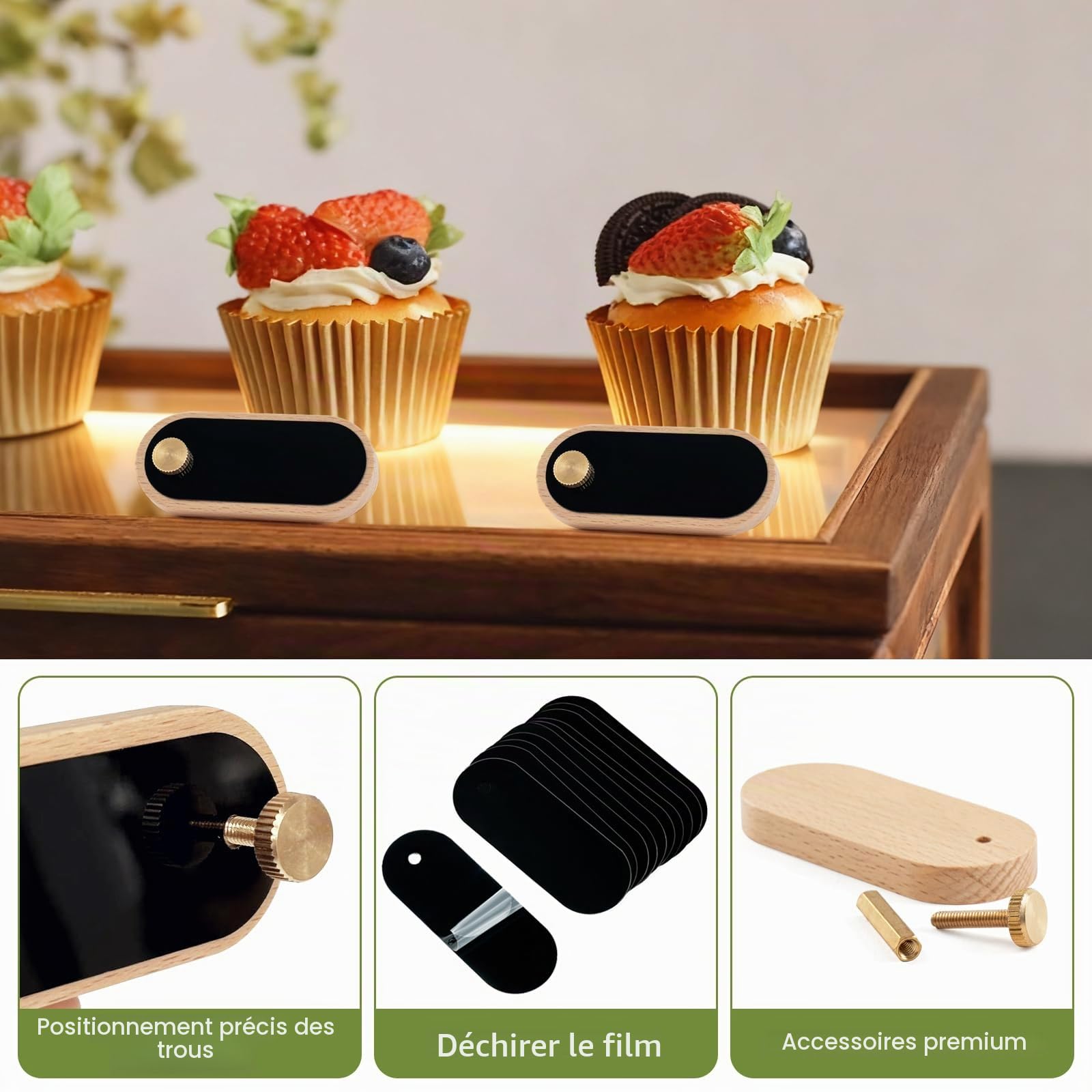 Mini Tableau Noir en Bois, 12 Pièces Petite Ardoise 8.5 x 3cm | Mini Panneaux d'Affichage, Tableau Noir pour Table, Ardoise de Table Décoratives pour Buffet Menus Bar Café