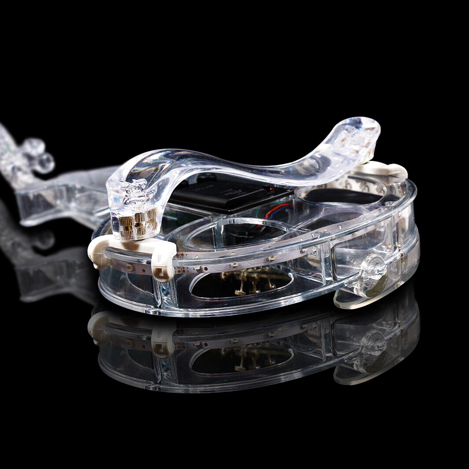 Violino Trasparente Violino Elettrico in Acrilico 4/4 Kit Violino Full Size con Archetto LED, mentoniera, spalliera, Cavo e Custodia #EV6 (EV6) (EV6)