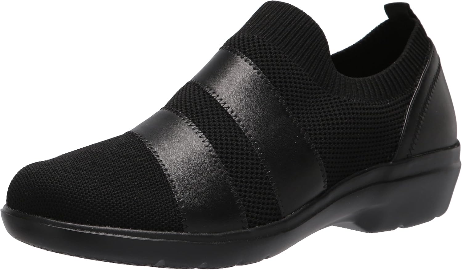 Clarks Women's Sashlyn Edge Loafer, Black Knit, 5