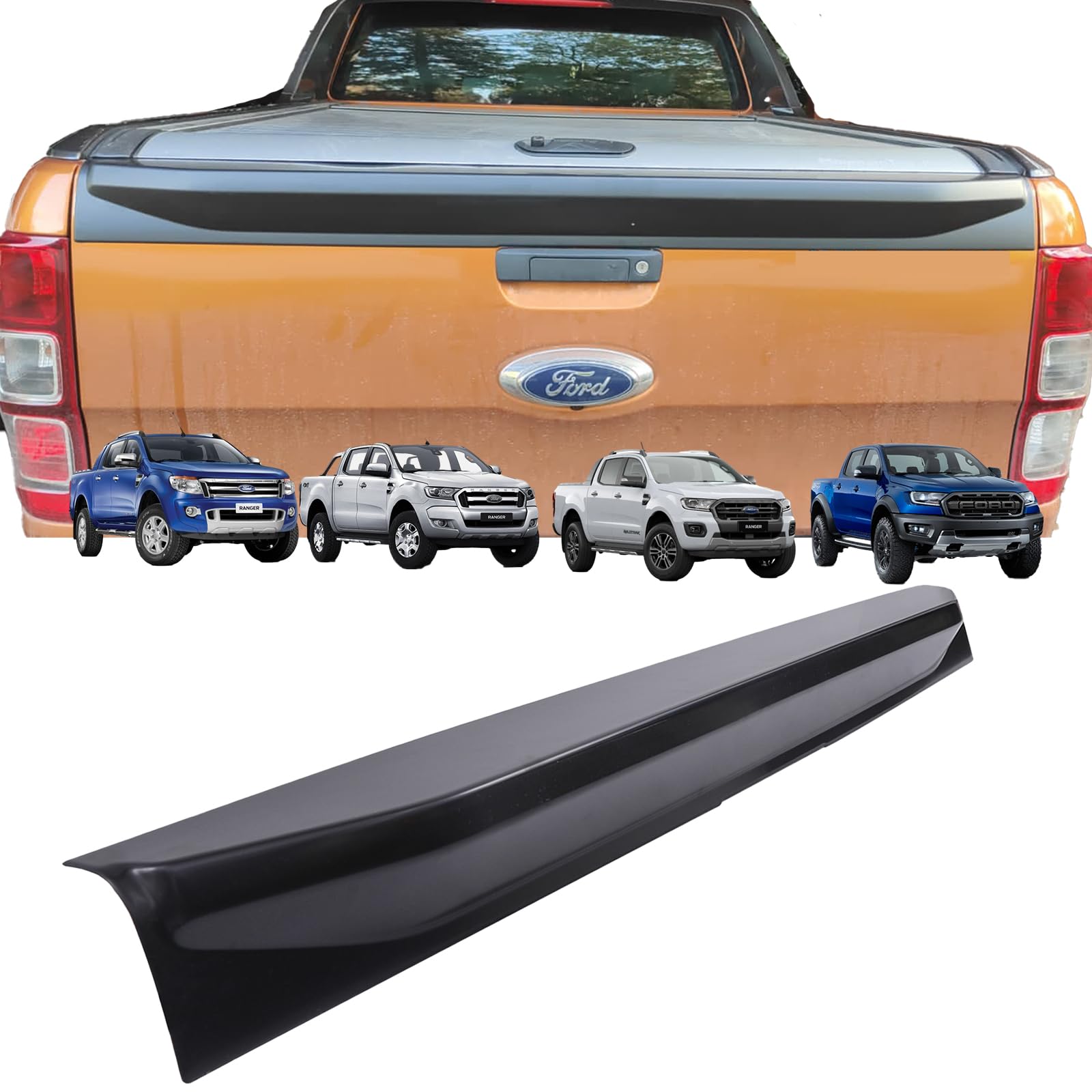 Compatible with Ford Ranger 2012-2022, Rear Wing Wing for Ford Range Raptor Wildtrack XL XLT, Ranger Accessories (Tailgate Cover)