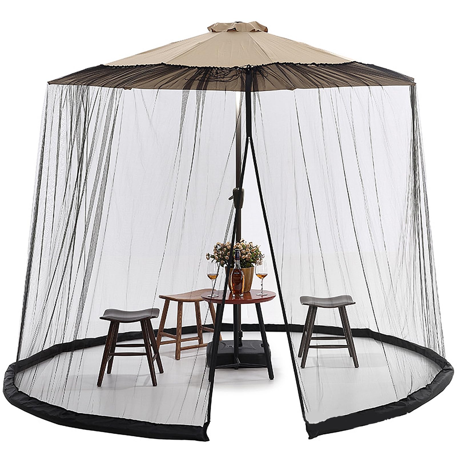 Moustiquaire pour parasol de jardin Sanfoelek protégeant 7 à 9 personnes sur terrasse