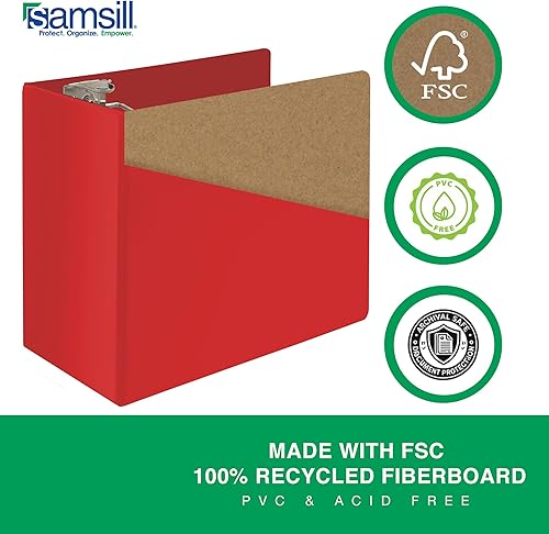 Vista 593 de Samsill Carpeta duradera de 1.5 pulgadas, fabricada en los Estados Unidos, carpeta de anillos en D, carpeta transparente personalizable, surtido