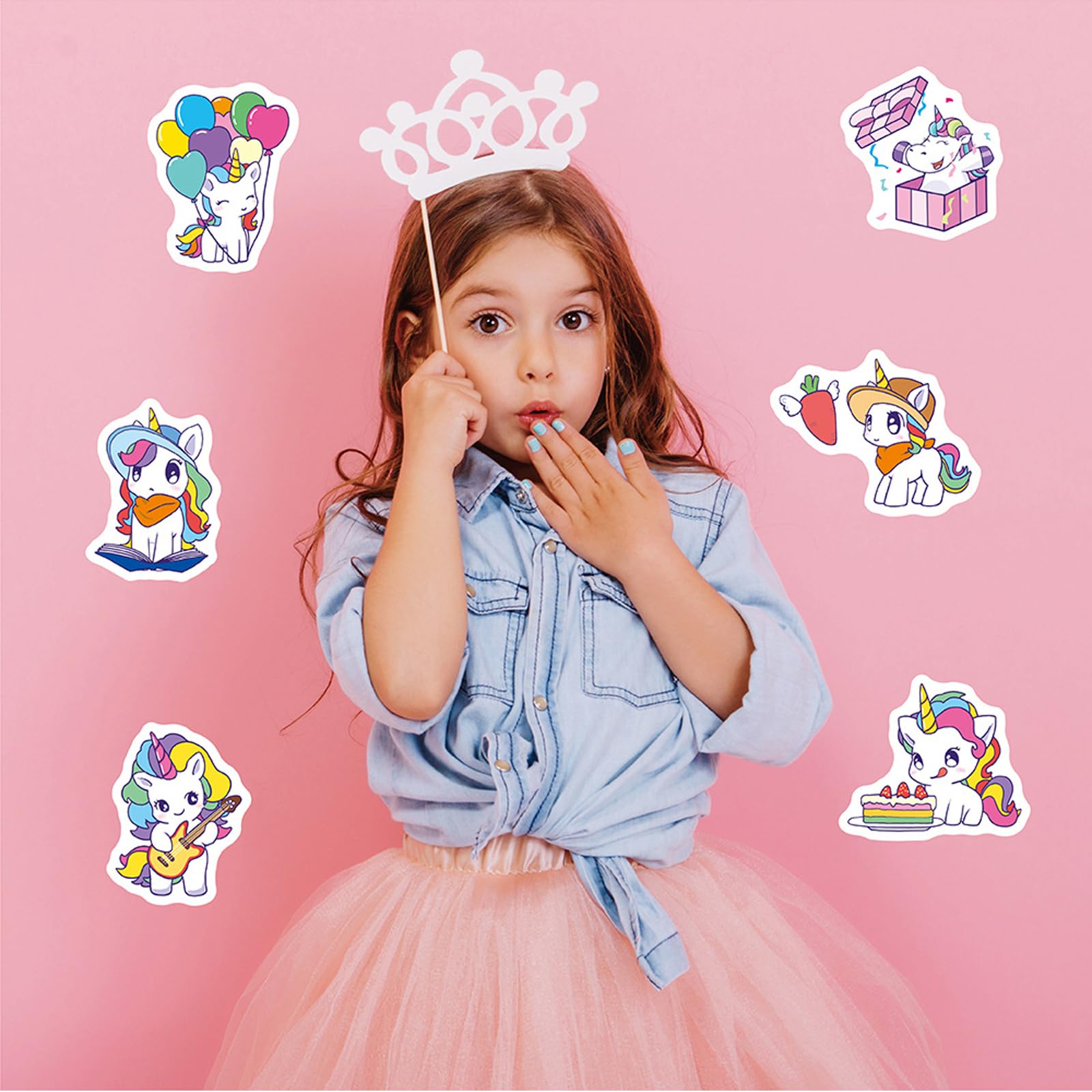 100 Adesivi Unicorno In Vinile Per Bambini: Kit Stickers Per Valigia, PC, Skateboard, Impermeabili